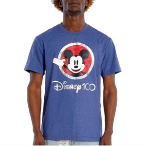 Disney 100 NWOT Unisex Blue Mickey Mouse Short Sleeve Graphic T-Shirt Size XL